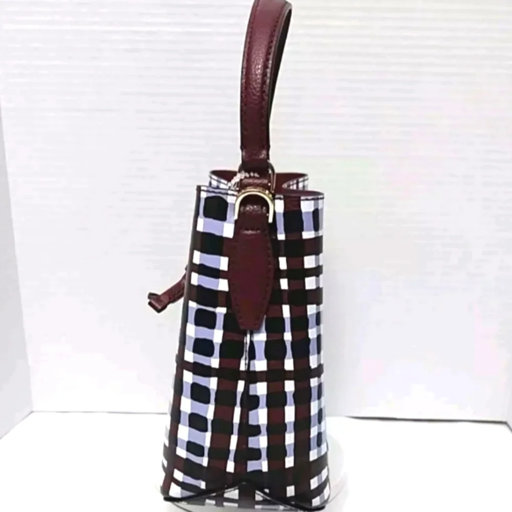 Kate Spade New York Eva City Small Plaid Crossbody Bucket Bag